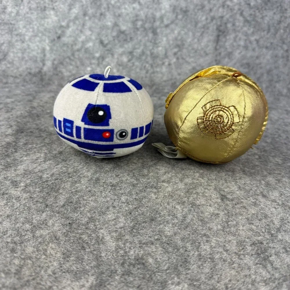 Hallmark Fluffballs Star Wars C3PO R2D2 Plush Lot‎ of 2 Ornaments